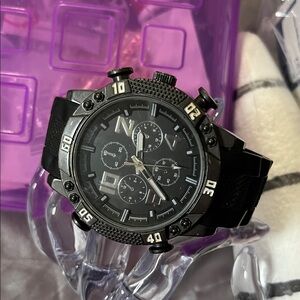 Men's Black Chronograph Sport Watch with Date Display